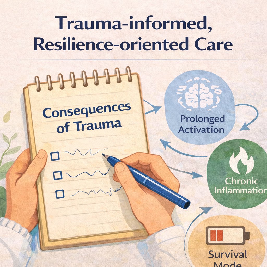 Illustration of common consequences of trauma